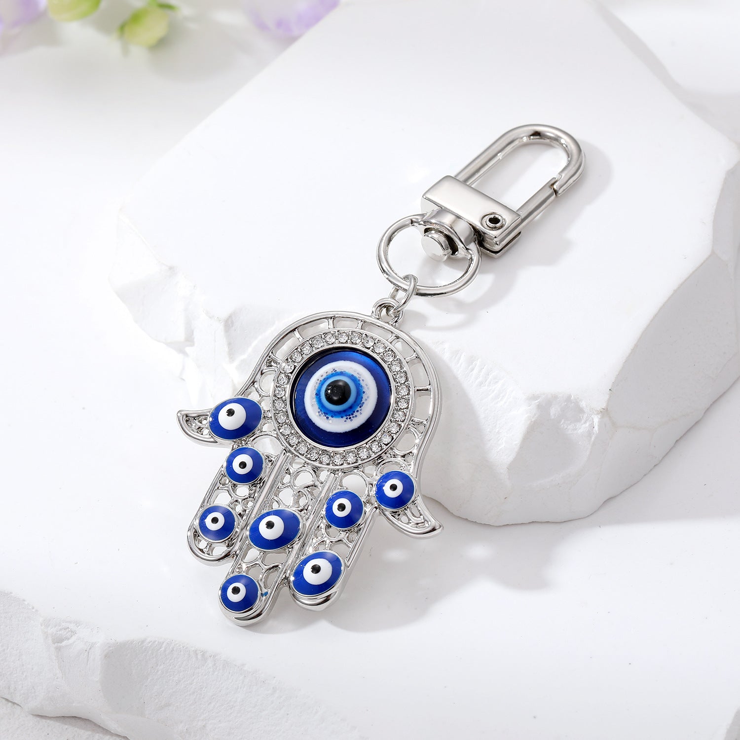 Wholesale Hand of Fatima Drip Oil Devil Eye Pendant Keychains